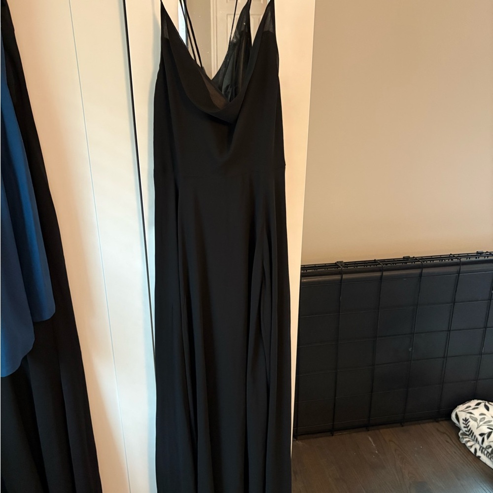 Lulu's Black Cowl Neck Maxi Gown